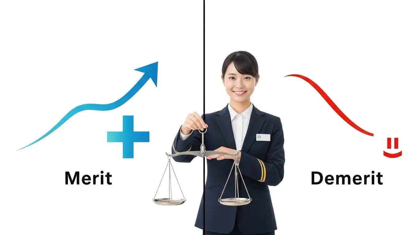 長期投資のメリットとデメリットを天秤で比較する図。公務員や初心者が資産運用を判断するためのバランスを示す。