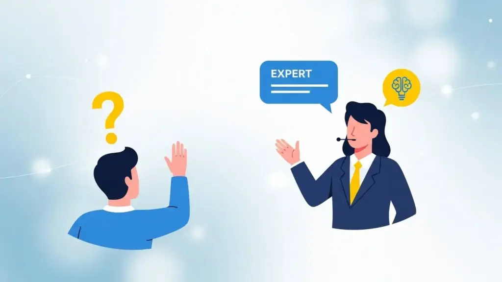 ドルコスト平均法に関するよくある質問（Q&A）と、それに対する簡潔で明確な回答の解決イメージ図。