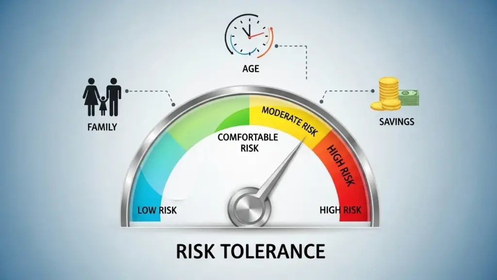 自身の投資におけるリスク許容度をチェックするイメージ図。