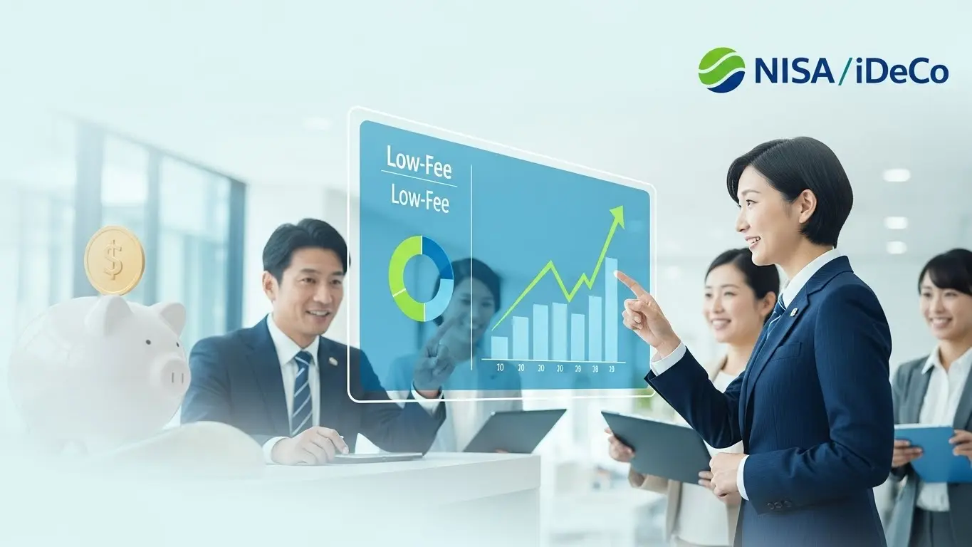 投資信託の選び方と信託報酬の比較をイメージしたプロフェッショナルな写真