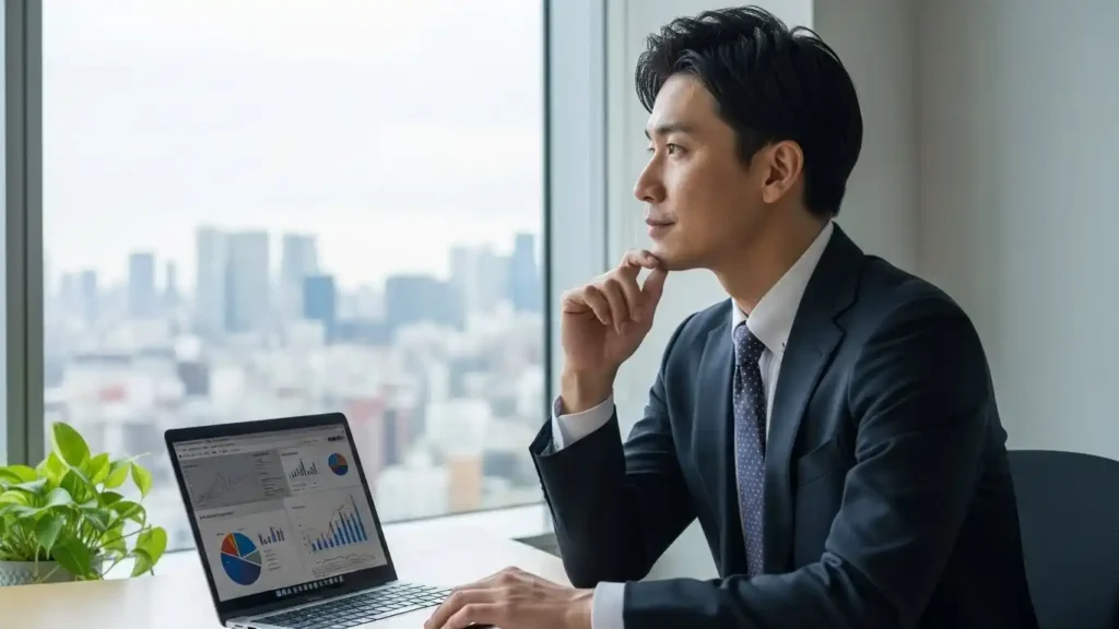 将来を計画する公務員の人物イメージ写真