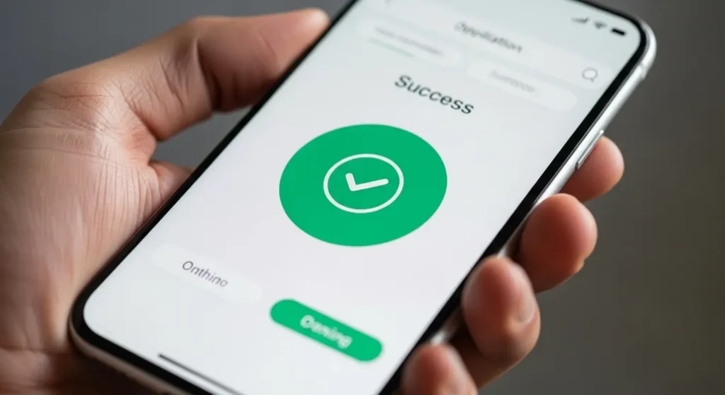 スマートフォンで投資口座の開設手続きを完了させる様子